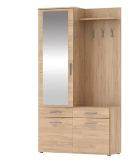 Predsieňové steny KONDELA Levito predsieň dub artisan
