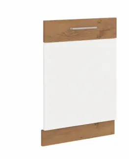 Kuchynské dolné skrinky KONDELA Vega ZM dvierka na umývačku 713x596 cm dub lancelot / biely vysoký lesk