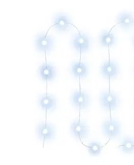 Vianočné dekorácie  - LED  reťaz 20xLED/2xAA 2,3m studená biela 50002910