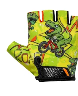 Cyklistické rukavice Detské cyklo rukavice Etape Tiny zelená (dino) - 3-4