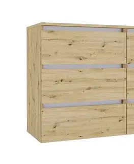 Komody a skrinky LIFE šuplíková komoda 1200, Oak Artisan / Nimfea albumu