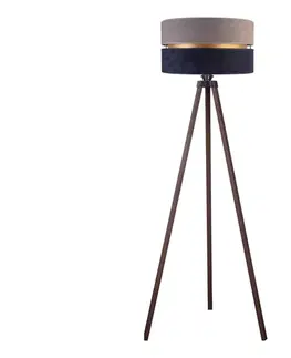 Lampy  - Stojacia lampa DUO 1xE27/60W/230V pr. 44 cm šedá/modrá/hnedá AS0464+DU82689