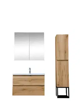 Kúpeľňový nábytok Kúpeľňová skrinka s umývadlom SAT B-Way dub mat KSETBWAY8 KSETBWAY8