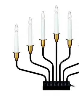 Vianočné dekorácie Markslöjd 703578 - Vianočný svietnik BROSA 7xE10/3W/230/34V čierna 703578