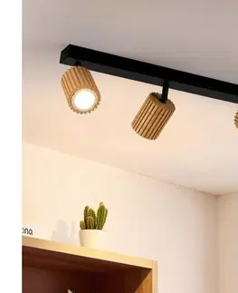 Svietidlá BRILAGI - Bodové svietidlo MODERN WOOD 3xGU10/8W/230V drevo/čierna BRI378