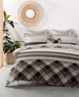 Obliečky 3 dielne Flanelové obliečky polycotton Aron 200x140cm+90x70cm TiaHome