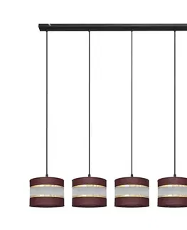 Svietidlá  Luster na lanku HELEN 5xE27/15W/230V hnedá/čierna/zlatá W-L 0801/5 BK-B +BR+GO+MAT
