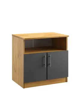 Komody a skrinky KANTOR KIT skrinka do kancelárie N03-v80, antracit / dub Apalačský