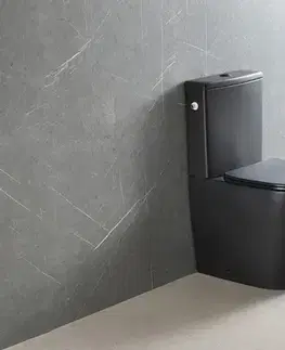 Záchody WC kombi komplet SAT Brevis vírové čierne mat vario odpad SATBRE031RTORVPBKM SATBRE031RTORVPBKM