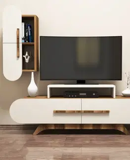 Obývacie steny TV skrinka / Obývacia stena Rose S - Walnut, Cream