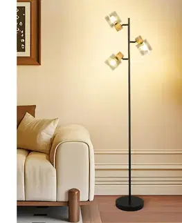 Lampy BRILAGI - Stojacia lampa HYGGE 3xE14/15W/230V drevo/dymová BRI408