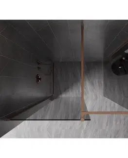 Sprchové dvere MEXEN/S - Kyoto-X Sprchová zástena WALK-IN 120 x 70, transparent 10 mm, meď kartáčovaná 800-120-202-65-00-070-X