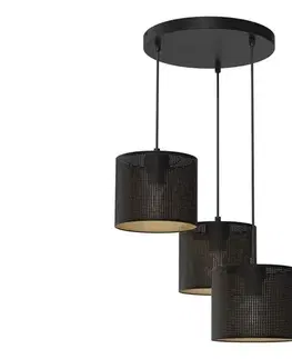 Svietidlá  Luster na lanku LOFT SHADE 3xE27/60W/230V čierna/zlatá 5254