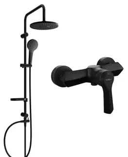 Sprchy a sprchové panely MEXEN/S - Erik sprchový stĺp vrátane sprchovej batérie Sabre, čierna 72140205-70