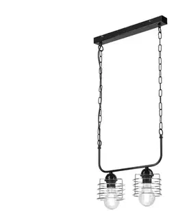 Svietidlá  Luster na reťazi MORGAN 2xE27/60W/230V čierna/chróm LM-2.157/CHROM