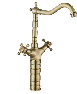 Kúpeľňové batérie REA - Kuchynská Umývadlová batéria Rustico antique gold REA-B5521