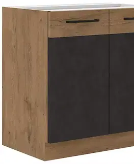 Kuchynské skrinky stojace Skrinka do kuchyne VIGO grafit mat 80ZL 2F BB