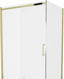 Vane MEXEN/S - Omega sprchovací kút 120x90, transparent, zlatá + čierna vanička so sifónom 825-120-090-50-00-4070G