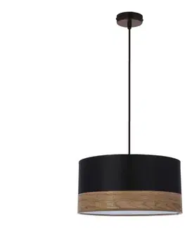 Svietidlá  Luster na lanku PORTO 1xE27/60W/230V čierna/hnedá 31-17598