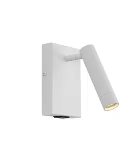Lampy Moderné nástenné svietidlo biele nastaviteľné s USB-C - Croft
