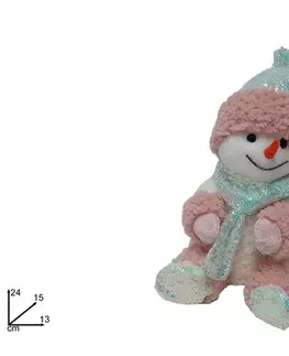 Vianočné dekorácie MAKRO - Snehuliak sediaci 24cm