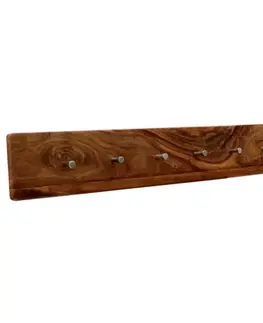 Vešiaky na stenu Vešiak Tina s 7 háčikmi 100x15x2,2 indický masív palisander
