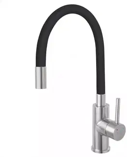 Vybavenie kuchynského nábytku Elastická kuchynská batéria Fitness inox čierna