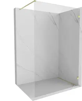 Sprchové dvere MEXEN/S - Lunar Sprchová zástena WALK-IN pravá 60 x 200, transparent 8 mm, zlato kefovaná 830-060-000-55-00-P