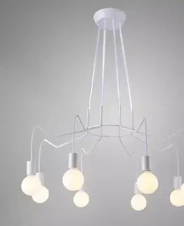 Moderné lampy do obývačky Basso Závesné svietidlo 8x40w E27 Biela matná