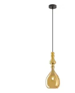 Svietidlá Redo 01-2937 - Luster na lanku AMBIX 1xE27/42W/230V pr. 18 cm zlatý 01-2937