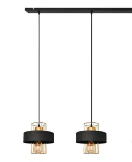 Svietidlá  Luster na lanku VOLTA 3xE27/15W/230V čierna/ružové zlato W-L 1377/3 BK+BR