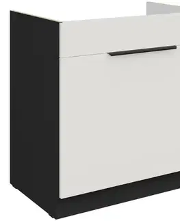 Kuchynské skrinky stojace Kuchynská skrinka Aria-Wh/Bl Anti Fingerprint 80zl 1s Bb