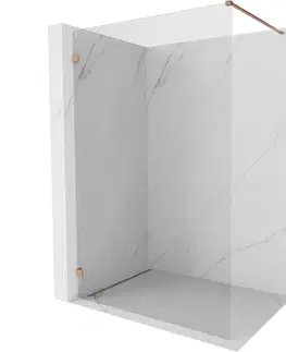 Sprchové dvere MEXEN/S - Lunar Sprchová zástena WALK-IN ľavá 120 x 200, transparent 8 mm, meď kartáčovaná 830-120-000-65-00-L