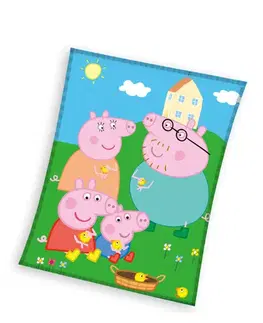 Deky Carbotex Detská mikroplyšová deka 150 x 200 cm - Prasiatko Pepina a Kuriatka