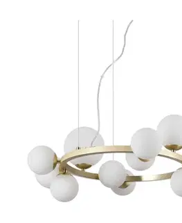 Svietidlá Ideal Lux - LED Luster na lanku PERLAGE 11xG9/3W/230V pr. 73 cm zlatá/biela 283807