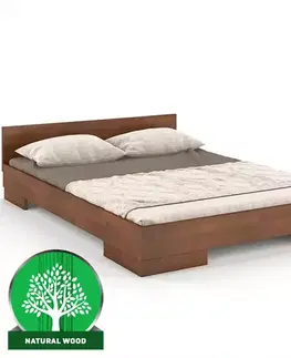 Dvojlôžkové postele Posteľ drevené  buk Skandica Spectrum Nízka 160x200 orech