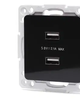 Predlžovacie káble  B.V.  - USB napájacia zásuvka bez rámčeka 2x USB-A čierna B20101QQY