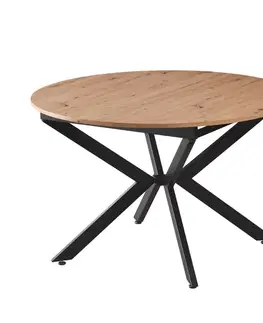 Jedálenské stoly KONDELA Abero Typ 2 rozkladací jedálenský stôl dub artisan / čierna