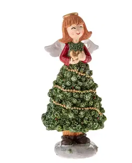 Vianočné dekorácie Vianočný anjel 12,5 cm, polyresin