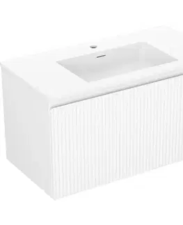 Kúpeľňový nábytok MEXEN/S - Rivel kúpeľňová skrinka 90 cm s umývadlom Otis, 1 šuplík, reliéf, biela mat 91A20-09047-1-BF01-W18M01
