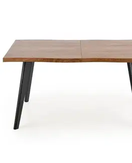 Stoly v podkrovnom štýle Rozkladací stôl Dickson 120/180x80cm Mdf/Drevo – Dub Naturalny/Čierna