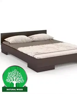 Dvojlôžkové postele Posteľ drevené  buk Skandica Spectrum Nízka 90x200 Palisander