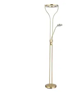 Lampy Globo 59038MD - LED stmievateľná stojacia lampa EBRO 20W/230V + 4W 3000K mosadz 59038MD