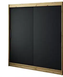 Skrine Skriňa Halifax T 200 Dub Artisan/čierna