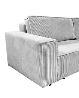 Pohovky a gauče KONDELA Harpera Big Sofa rozkladacia pohovka s úložným priestorom svetlosivá
