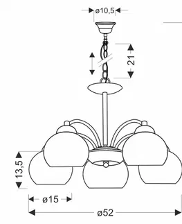 Stropná svetla Lampa wisząca MEDINA srebrna 5x60W E27klasyczna elegancja do salonu jadalni