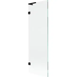 Sprchové dvere MEXEN/S - Lunar L vaňová zástena FIX 60 x 150, transparent, čierna 897L-060-000-70-00