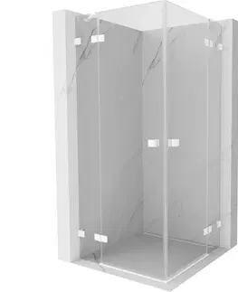 Sprchovacie kúty MEXEN/S - Lunar Duo sprchovací kút dvere krídlové 110 x 110, transparent, biela 834-110L-110P-20-00