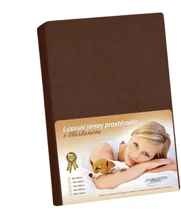 Plachty Bellatex Jersey prestieradlo s elastanom hnedá, 180 x 200 cm