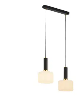 Svietidlá Jupiter 1853 - VA2 - Luster na lanku VANES 2xE27/60W/230V zlatá/čierna 1853